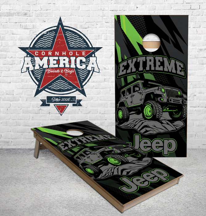 Extreme Jeep cornhole boards