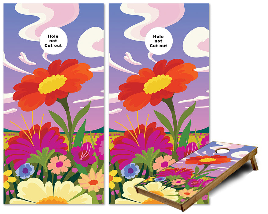 Flower Garden Cornhole wraps