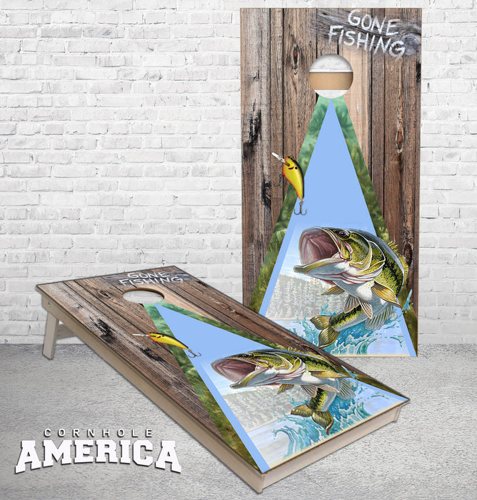 Gone Bass Fishing Cornhole Boards