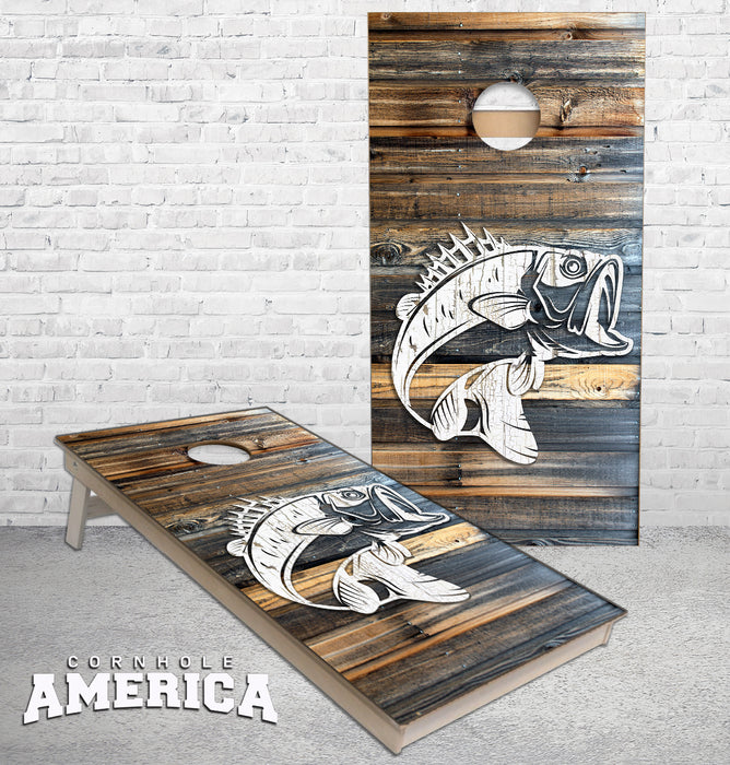 Rustic Deer And Fish Cornhole Boards