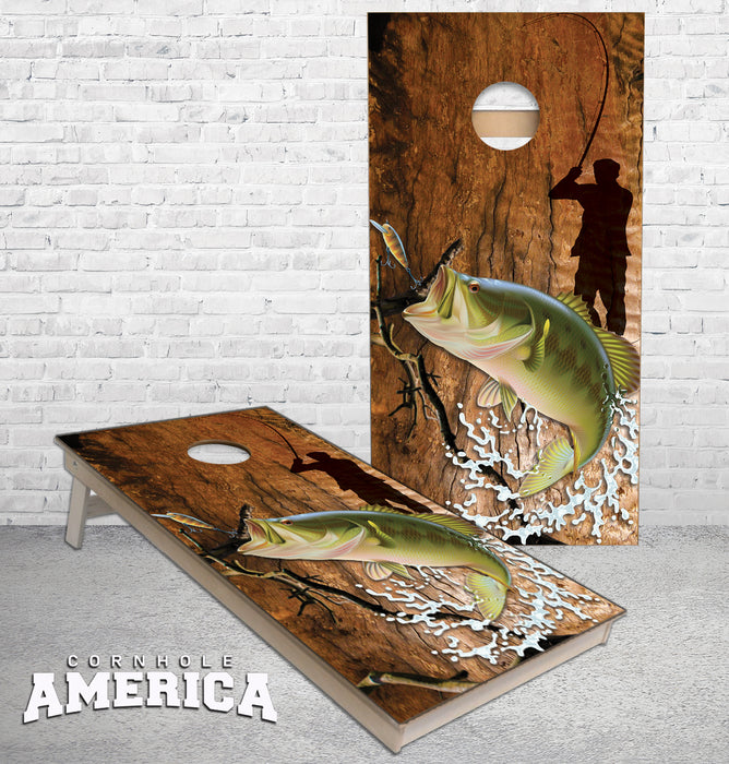 Bass Fishing cornhole boards