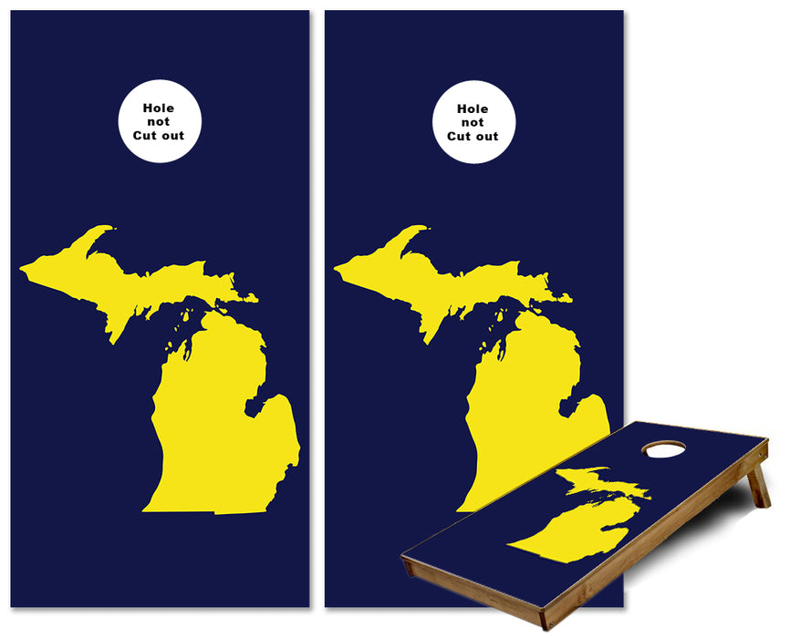 Michigan Maize and blue Cornhole wraps