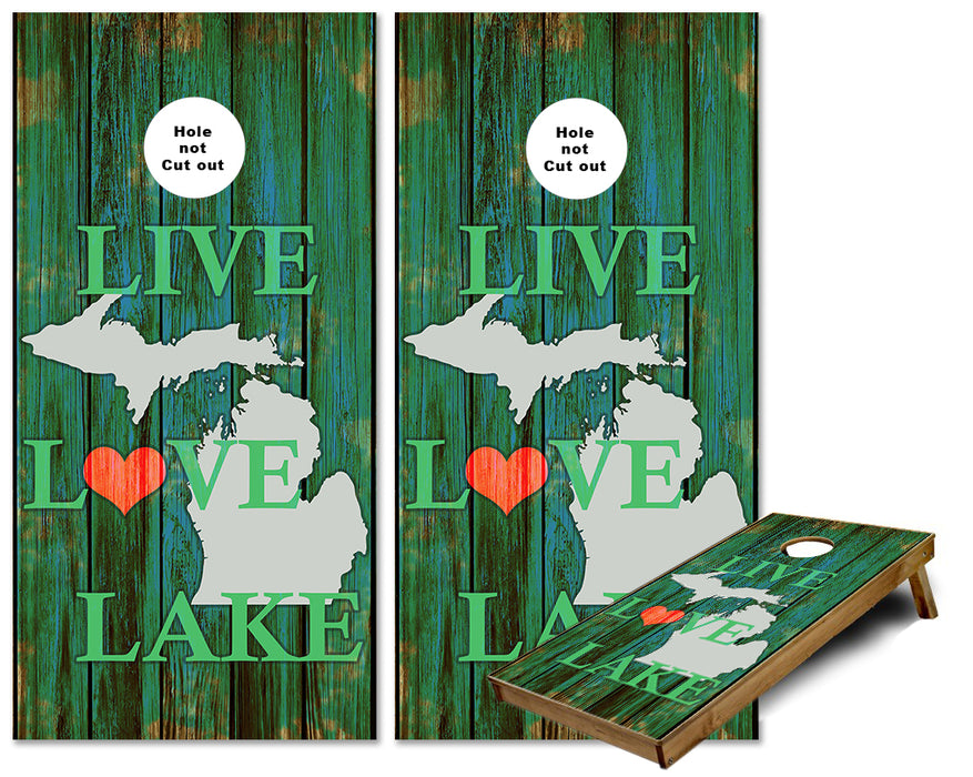 Live Love Lake Michigan Cornhole wraps