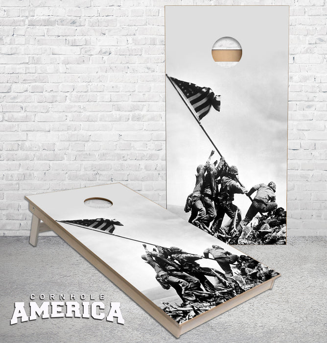 Marines Iwo Jima Flag Raising cornhole boards