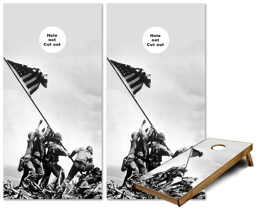 Marines Iwo Jima Flag raising cornhole wraps