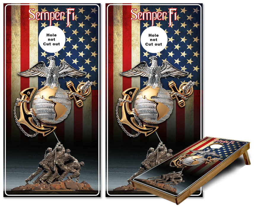 Marines Semper Fi cornhole wraps