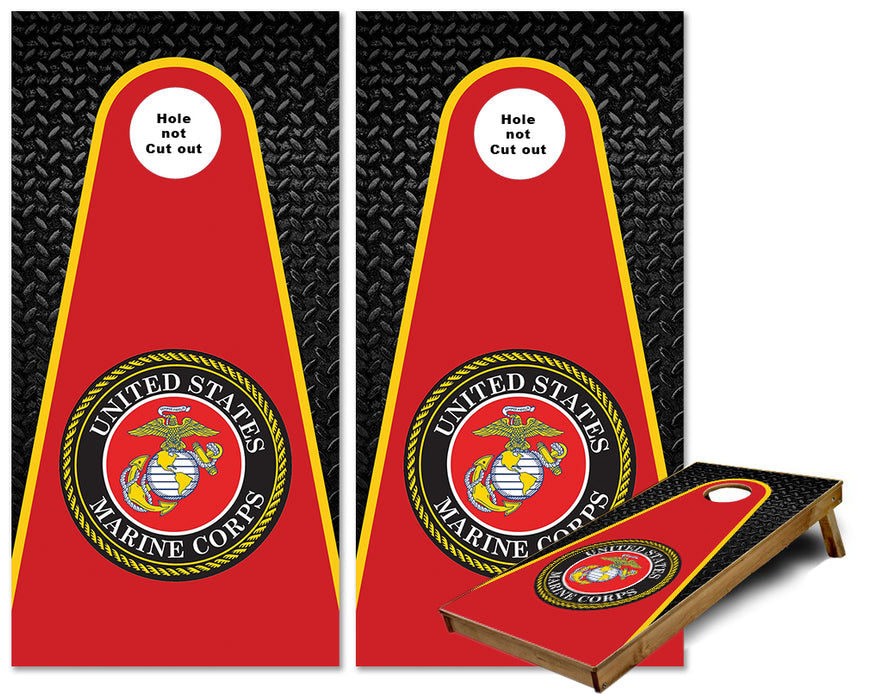 United State Marines rounded triangle cornhole wraps