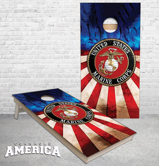 United States Marines Red White and Blue cornhole boards