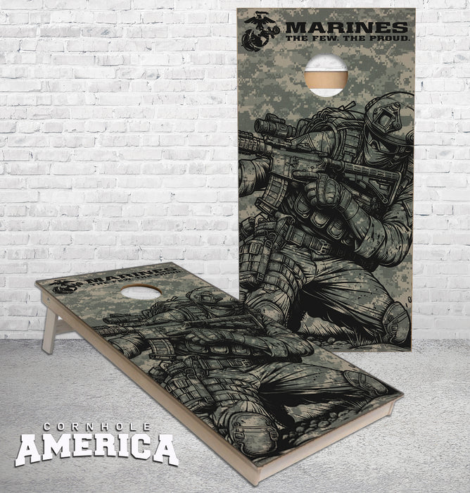 US Marine Sniper the few the proud camo cornhole boards