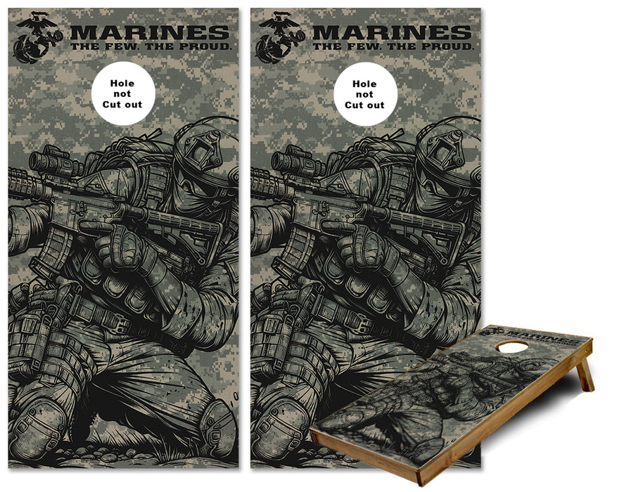 Marine Sniper the few the Proud the Marines cornhole wraps