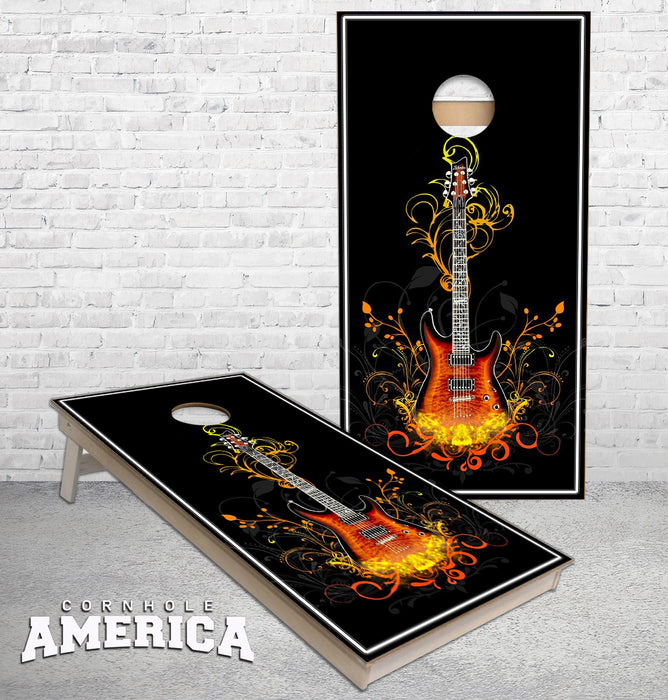 Guitar Design Cornhole Boards