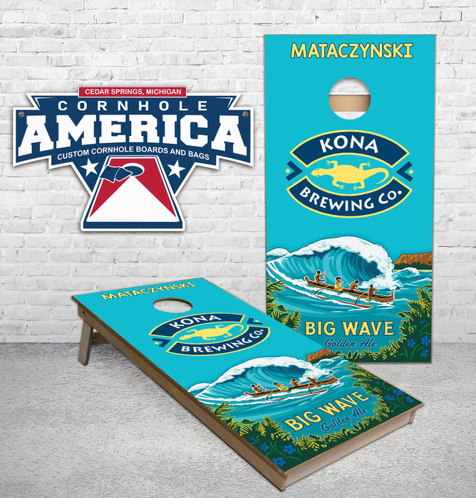 Kona Big Wave Golden Ale cornhole boards