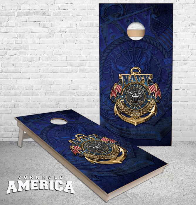 US NAVY The Sea is Ours cornhole boards