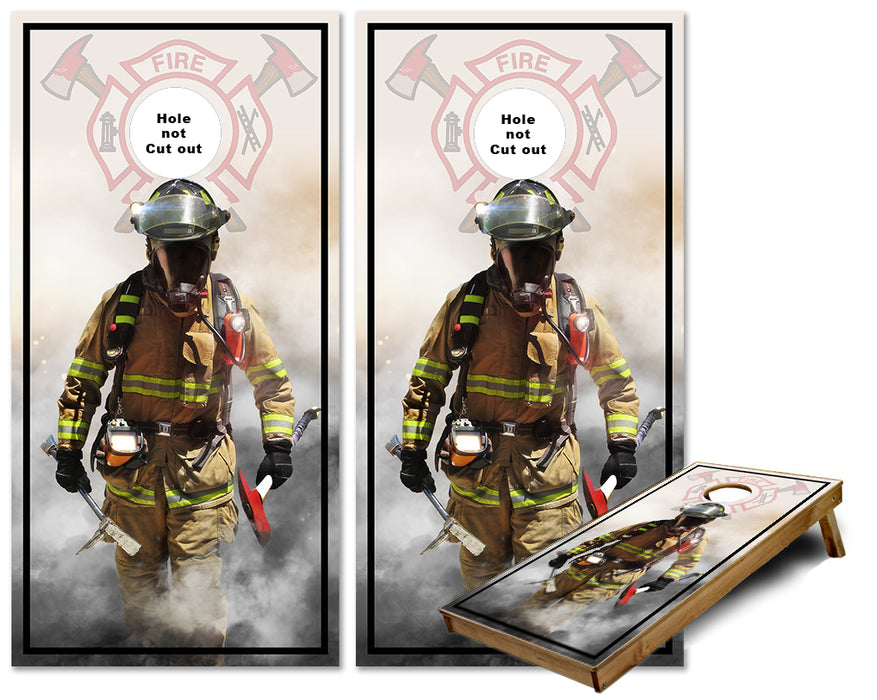 Fire Fighter Cornhole wraps