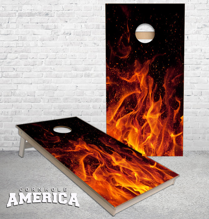 Fire flames Cornhole Boards