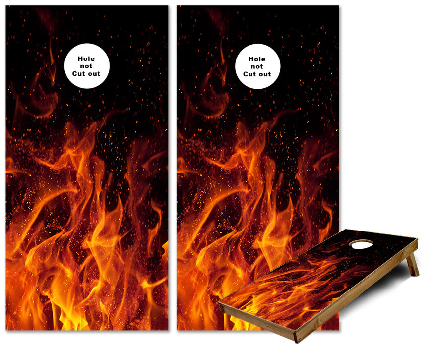 Fire flames Cornhole wraps