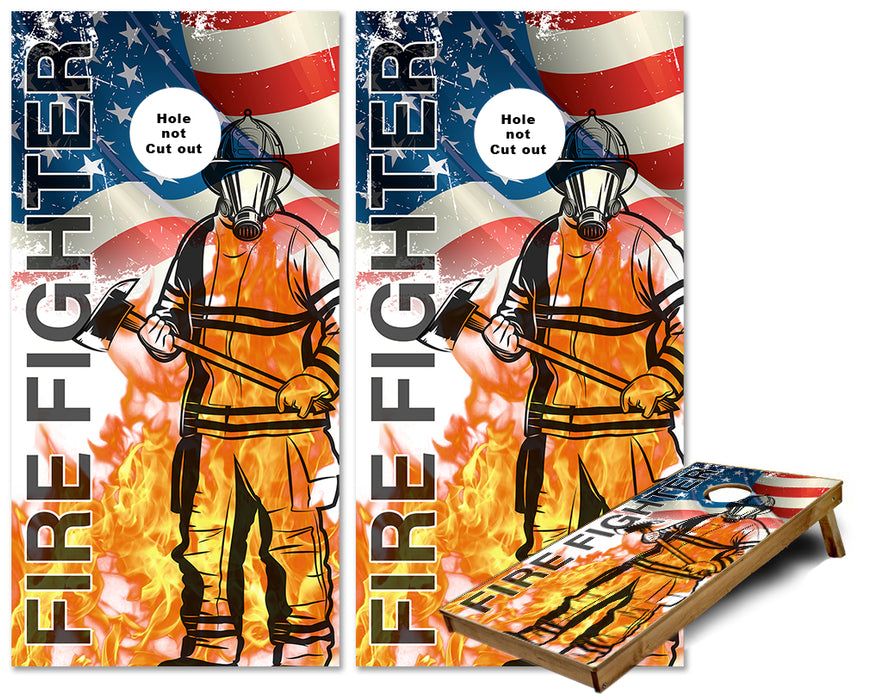 Fire Fighter cornhole wraps