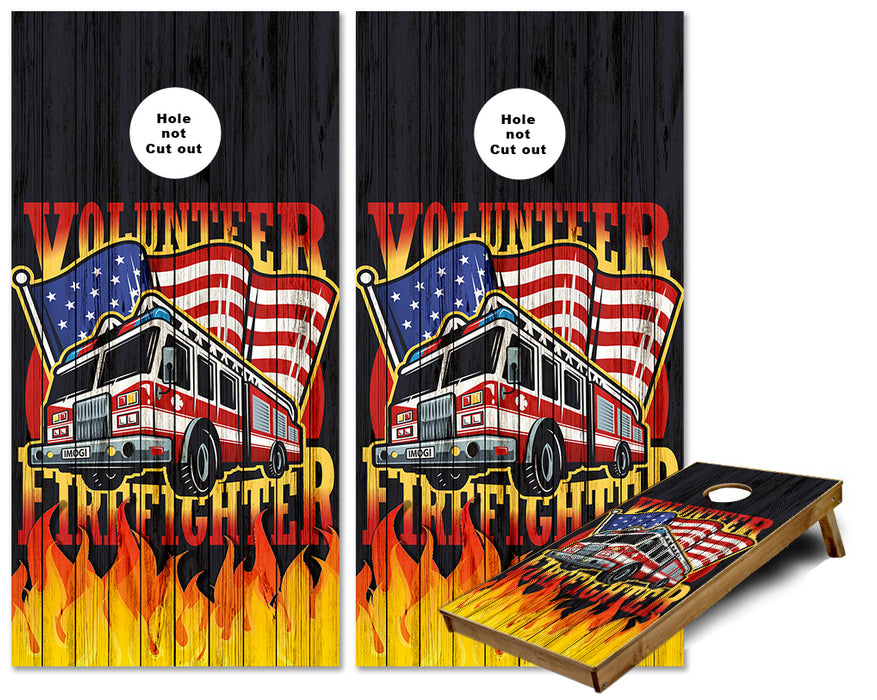 Volunteer Fire Fighter Cornhole wraps