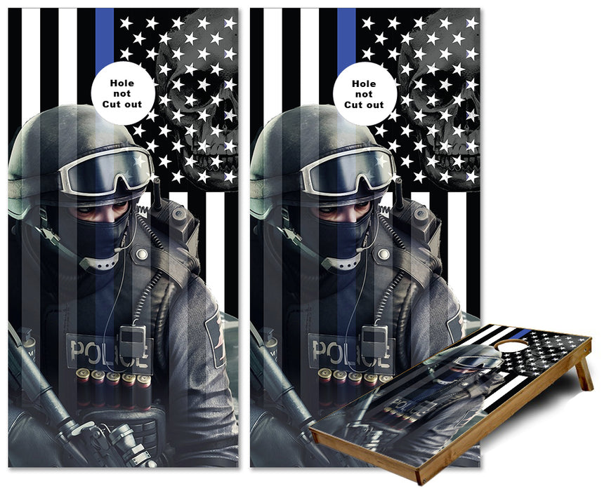 Police 6 Blue Line cornhole wraps