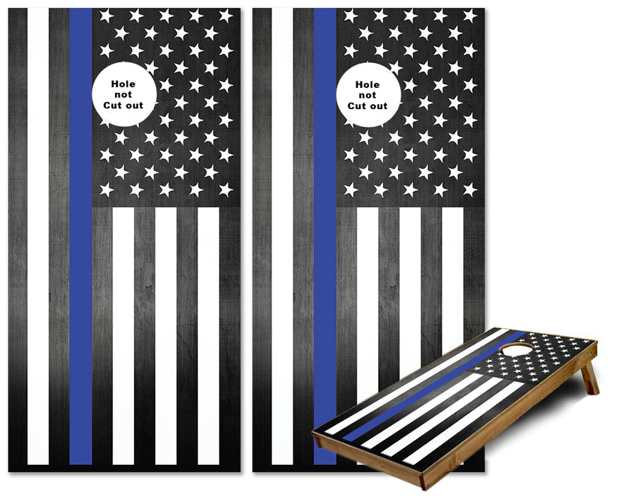 Thin Blue Line American Flag We support our Police Cornhole Wraps