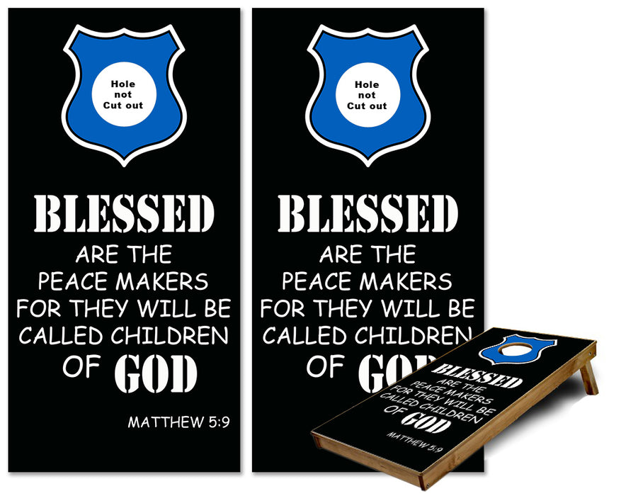 Matthew 5:9 verse Blessed are the Peace makers cornhole wraps