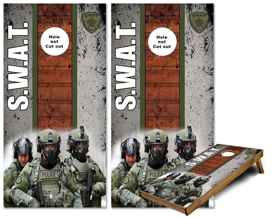 SWAT Team Police force cornhole wraps