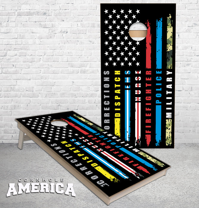 No one fights alone Service heroes cornhole boards