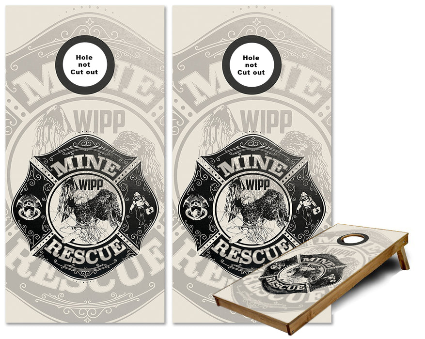 Mine Rescue Cornhole wraps