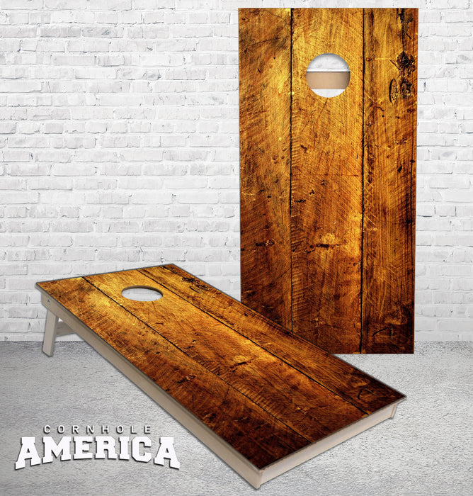 Orange Crushed Wide Plank Cornhole Boards