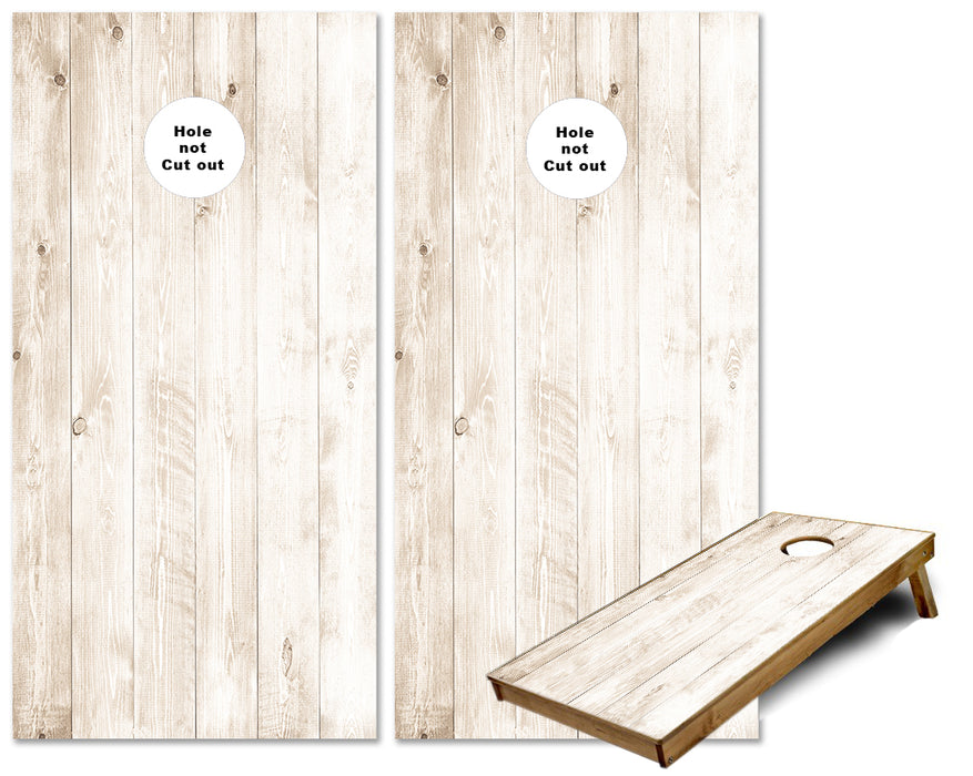 White Washed White Plank cornhole wraps