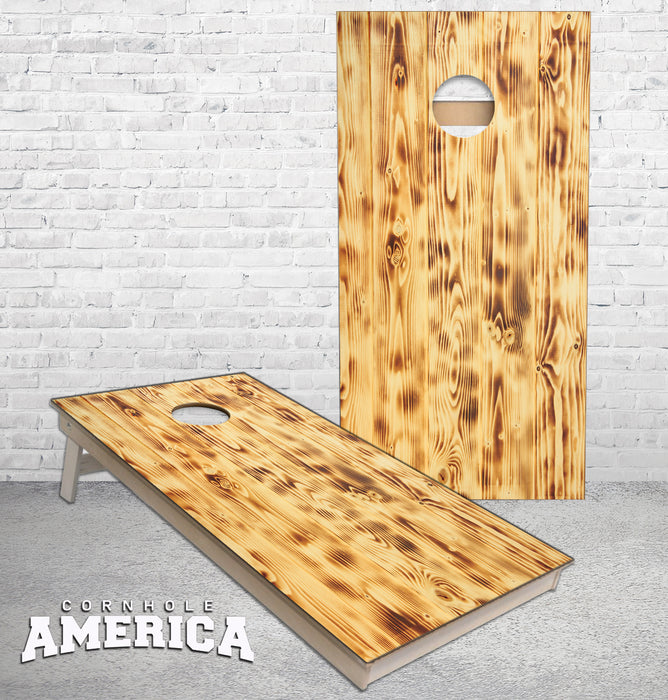 Burnt Pine Wood Cornhole Boards