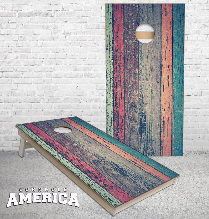 Colored Stained rustic Wood Cornhole Boards