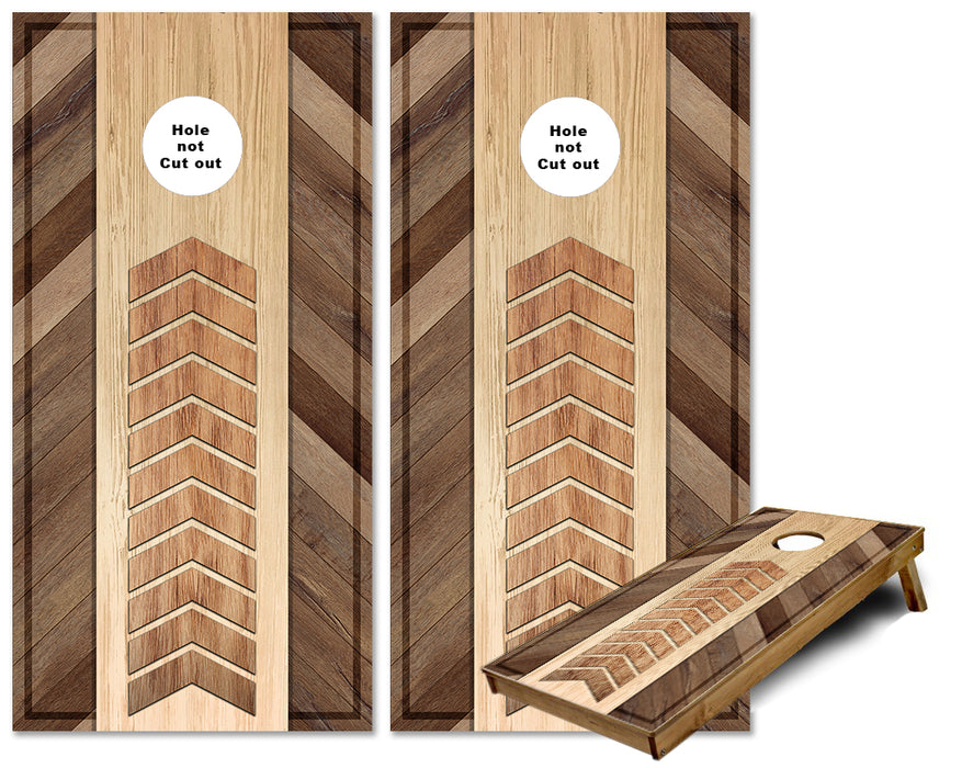 Various Wood pattern natural wood arrow cornhole wraps