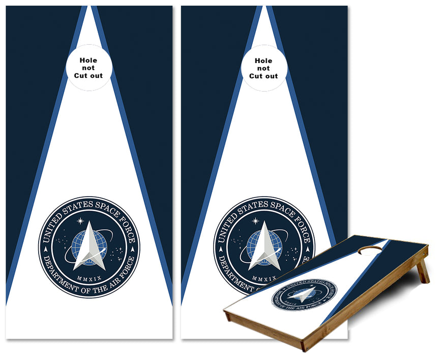 Space Force Triangle Theme cornhole wraps