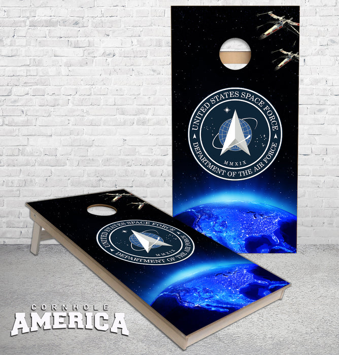 United States Space Force Star Wars Fighters cornhole boards