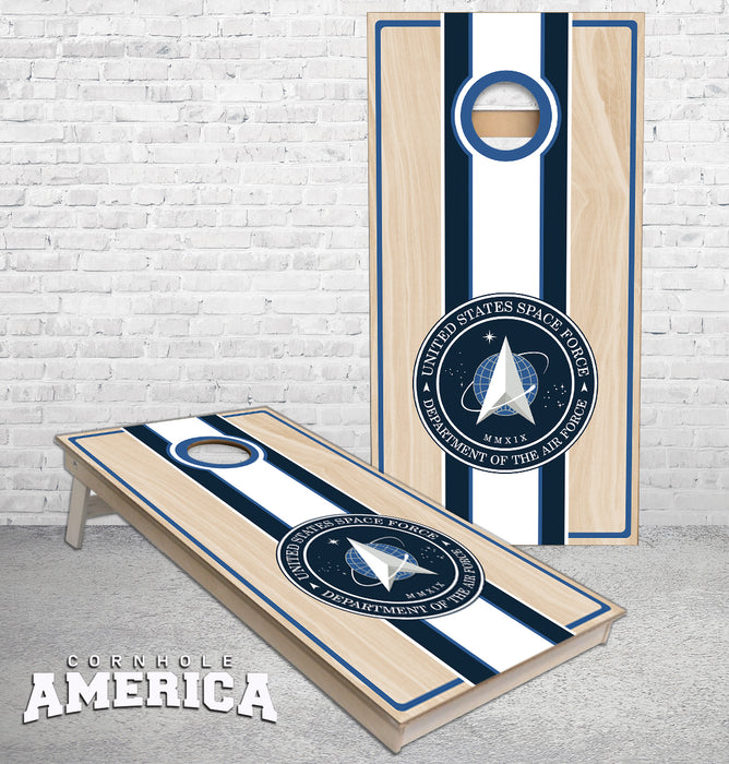 United States Space Force Pro Stripe cornhole boards