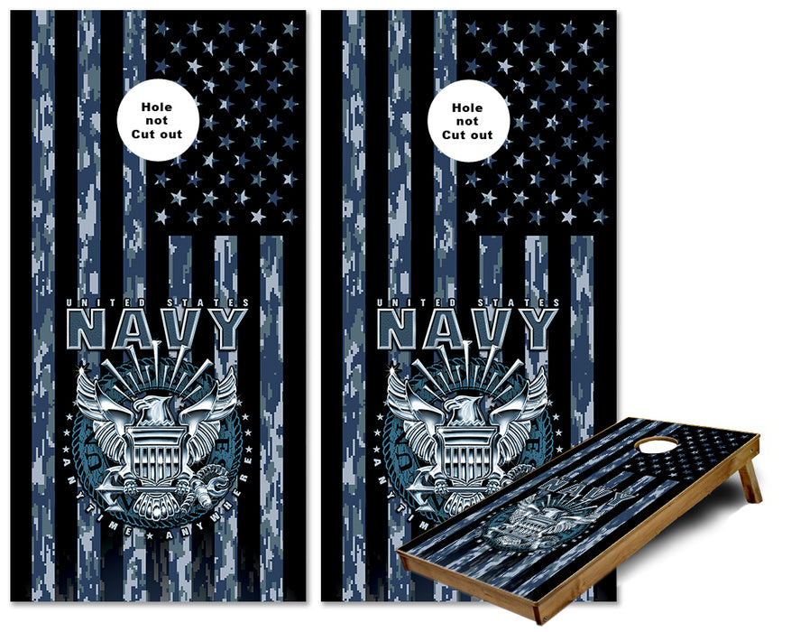 United States Navy Camo Flag cornhole wraps