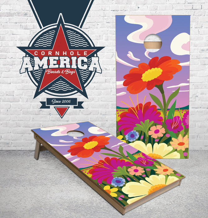 Flower Garden cornhole boards