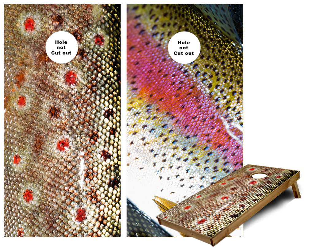 Brown Trout and Steelhead Trout skin Cornhole Wraps — Cornhole America