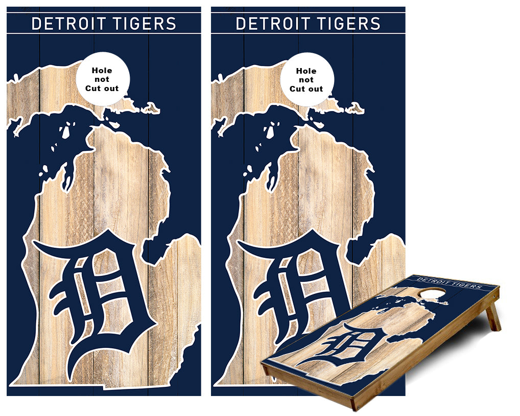 Retro Detroit Tigers Logo Printed Cornhole Set