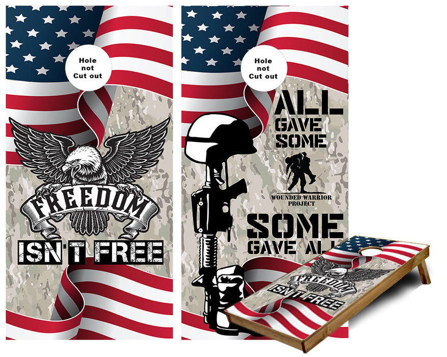 Freedom isnt Free Cornhole Wraps