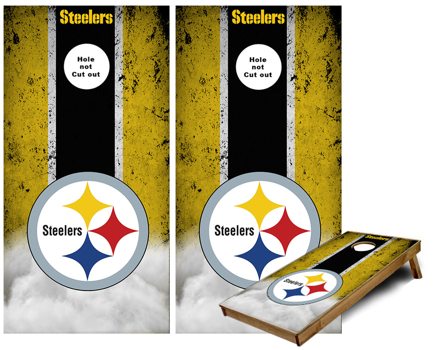 Pittsburgh Steelers Cornhole Wrap NFL Luxury Game Skin Board Set Vinyl Art  CO108